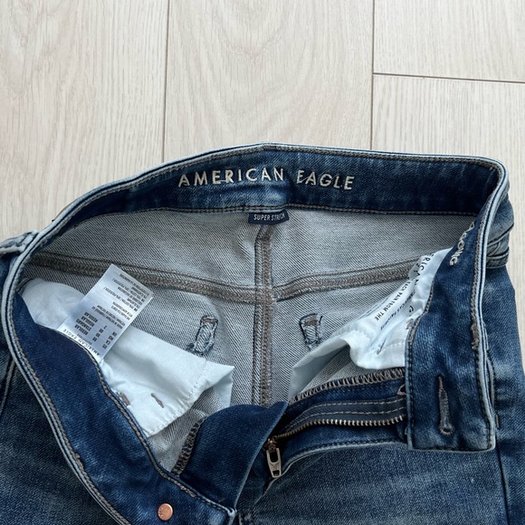 American Eagle mid rise skinny jeans knee cut style size 00 - Picture 9 of 9